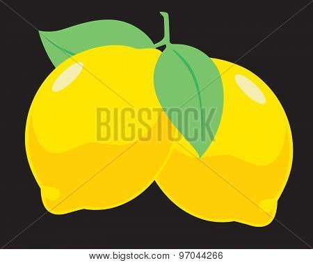 Lemon with leaves