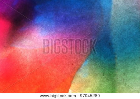 Shades of colored transparent plastic on white paper abstract. Artistic color shade background. 
