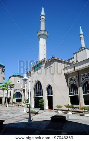 Minaret of Sultan Haji Ahmad Shah Mosque a.k.a UIA Mosque in Gombak, Malaysia