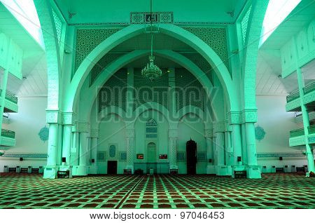 Interior of Sultan Haji Ahmad Shah Mosque a.k.a UIA Mosque in Gombak, Malaysia