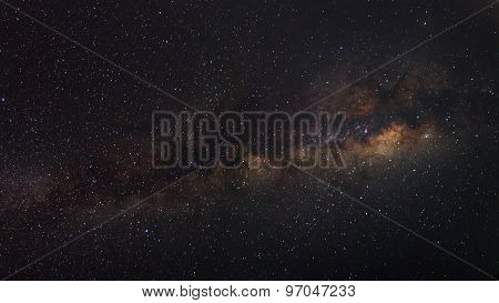 The Panorama Milky Way Galaxy, Long Exposure Photograph..