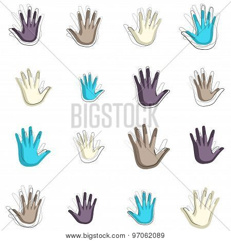 hands palms set