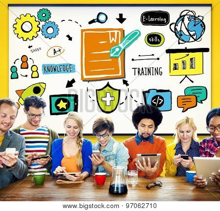 Knowledge Training E-Learning Skills Start Up Launch Concept