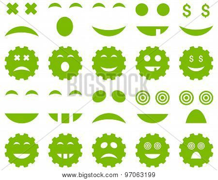 Tool, gear, smile, emotion icons