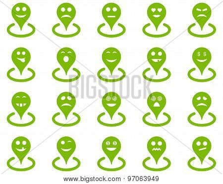 Smiled location icons