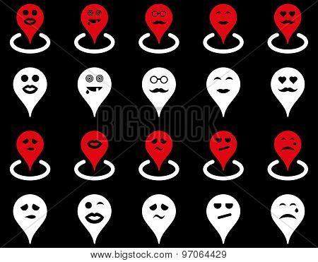 Smiled map marker icons