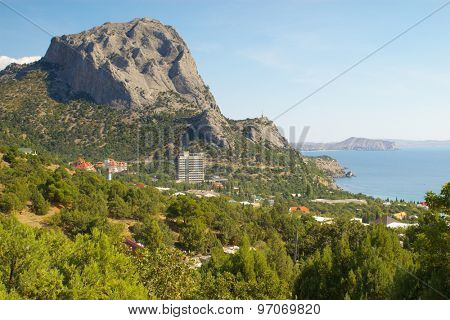 Mount Sokol and Black sea coast near Novy Svet, Crimea