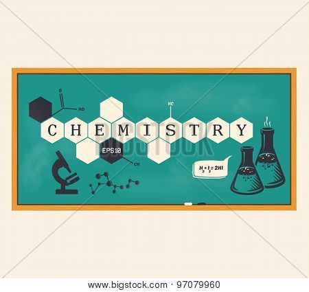 Chemistry Background, Chemistry Inscription. Vector Illustration