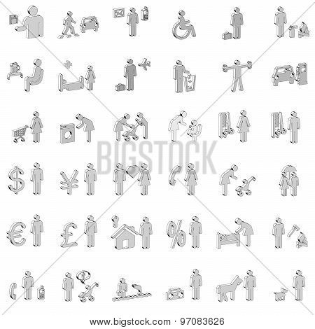 Website And Internet 3D Icons - People