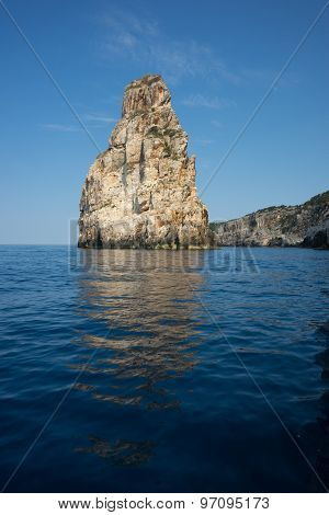 Seascape, Cliffs And Beaches On The Island Of Paxi, Greece