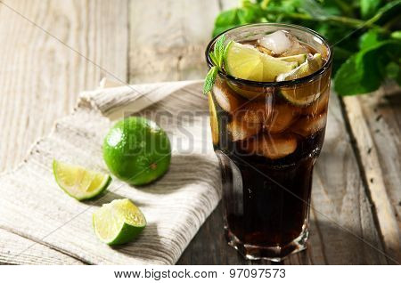 Cocktail With Cola And Ice