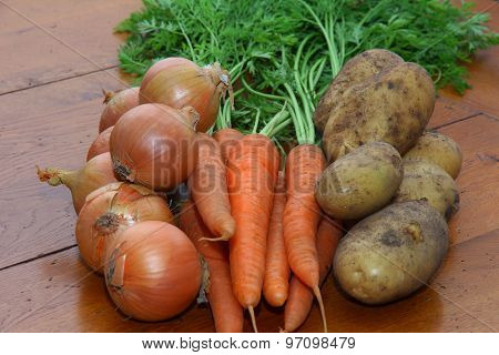 Onions, Carrots & Potatoes