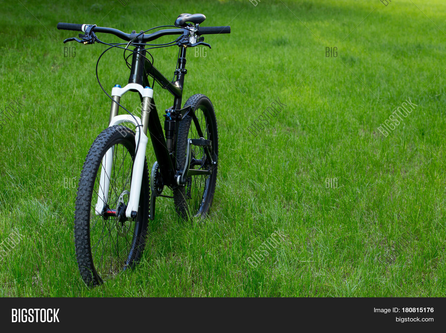 Mountain Bike On Green Grass Image & Photo Bigstock
