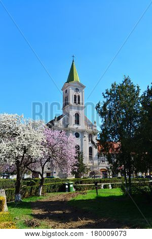 Aiud city romania catholic church landmark architecture