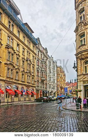 People On Kozi Street In Old Town Of Prague
