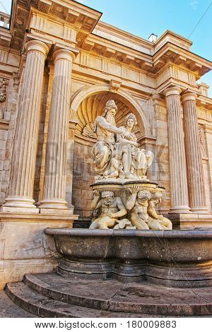 Albrecht Fountain On Albertinaplatz In Vienna