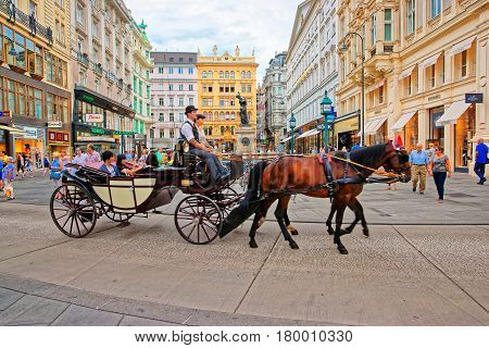 Horse Fiacre At Stephansplatz In Vienna