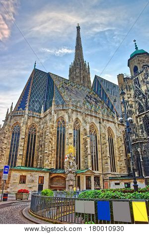 St Stephen Cathedral In Stephansplatz In Vienna