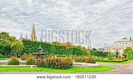 Volksgarten Or People Garden Of Hofburg Palace Vienna