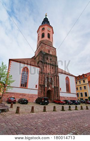 Facade Of Baden Baden Church Stiftskirche Germany