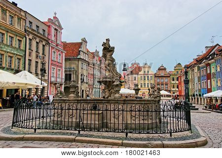 Fountain Of Proserpina On Market Square In Poznan