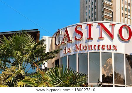 Casino Building At Geneva Lake In Montreux