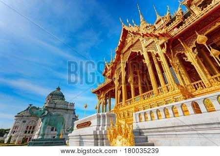 Ananta Samakhom Throne Hall With Barom Mangalanusarani Pavillian At The Royal Dusit Palace In Bangko