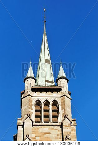 Steeple Of St Francois Church In Lausanne