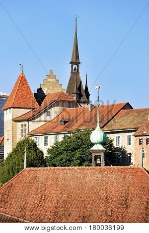 Steeples In Lausanne Old City Center