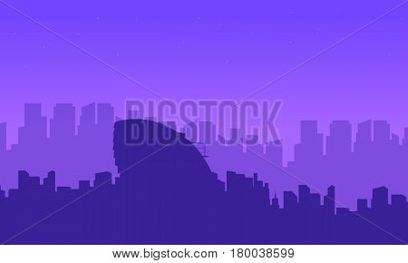 Collection landscape London city building silhouettes illustration