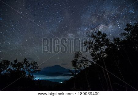 Chasing the stunning milky way located Telipok Hilll, Sabah Borneo, Malaysia