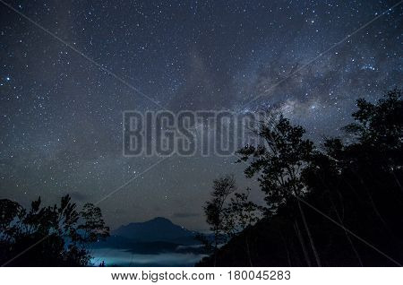 Chasing the stunning milky way located Telipok Hilll, Sabah Borneo, Malaysia