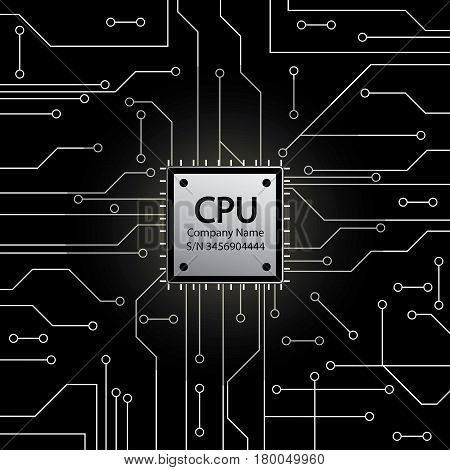 Cpu. Microprocessor. Microchip And Circuit Board.