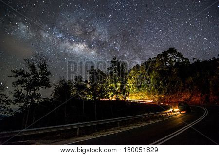 Chasing the stunning milky way located Telipok Hilll, Sabah Borneo, Malaysia