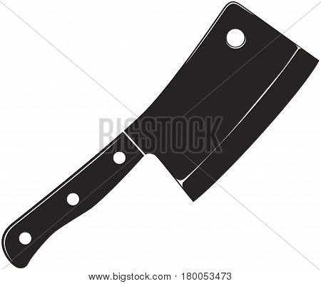 Silhouette of a cleaver on a white background