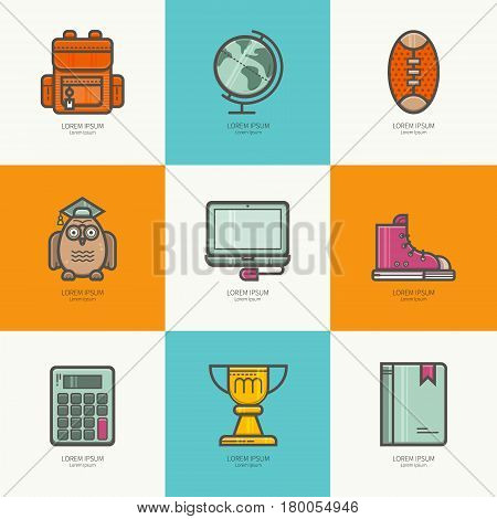 Set of flat icons Education. Teacher Appreciation. Ideal for your business presentations.