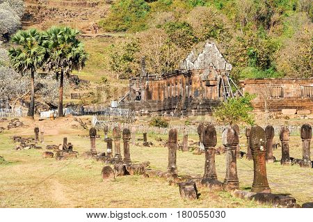 Wat Phu Temple At Champasak On Laos