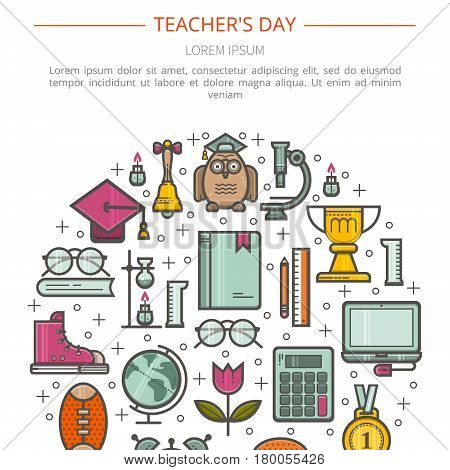 Simple illustration of Teacher appreciation. The concept of education. Vector in a linear style.