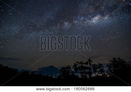 Chasing the stunning milky way located Telipok Hilll, Sabah Borneo, Malaysia