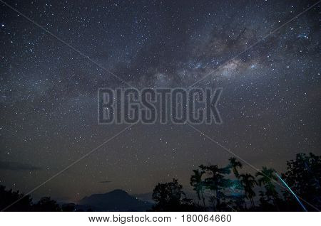 Chasing the stunning milky way located Telipok Hilll, Sabah Borneo, Malaysia