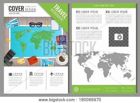 Travel brochure design. Template for Travel and Tourism concept. Vector illustration