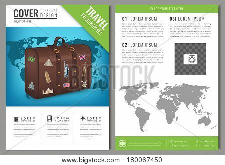 Travel brochure design. Template for Travel and Tourism concept. Vector illustration