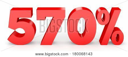Five Hundred And Seventy Percent. 570 %. 3D Illustration.