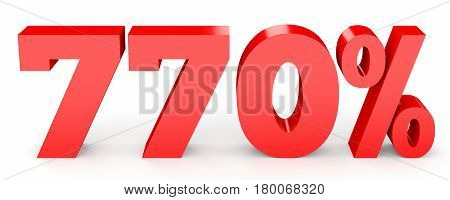 Seven Hundred And Seventy Percent. 770 %. 3D Illustration.
