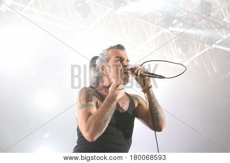 Padua Padova, Pd, Italy - March 29, 2017: Piero Pelù The Vocalist Of Litfiba An Italian Rock Band On