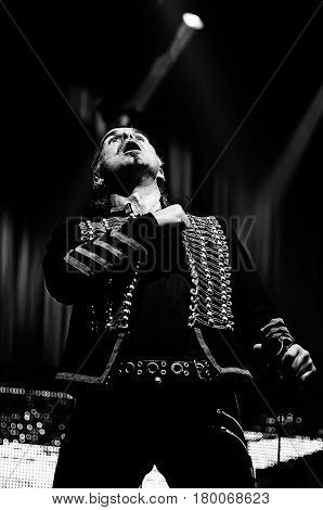 Padua Padova, Pd, Italy - March 29, 2017: Piero Pelu The Vocalist Of Litfiba An Italian Rock Band On