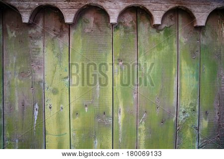 Green Wooden Old Plank Texture As Background. Closeup