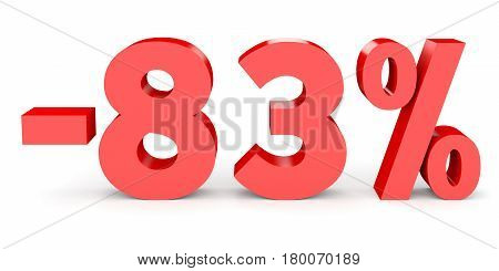 Minus Eighty Three Percent. Discount 83 %.