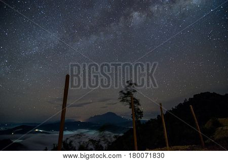Chasing the stunning milky way located Telipok Hilll, Sabah Borneo, Malaysia