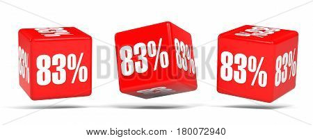 Eighty Three Percent Off. Discount 83 %. Red Cubes.